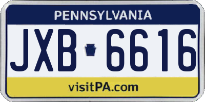 PA license plate JXB6616