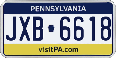 PA license plate JXB6618