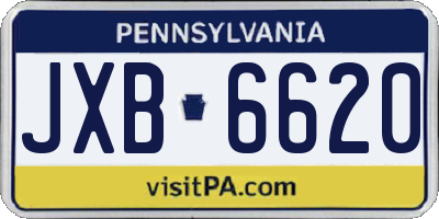 PA license plate JXB6620