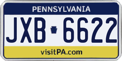 PA license plate JXB6622
