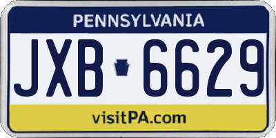PA license plate JXB6629