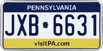PA license plate JXB6631