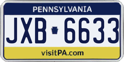 PA license plate JXB6633