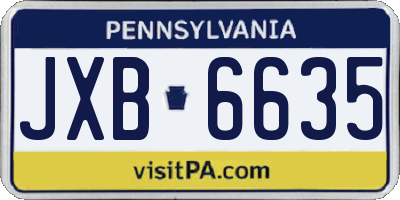 PA license plate JXB6635