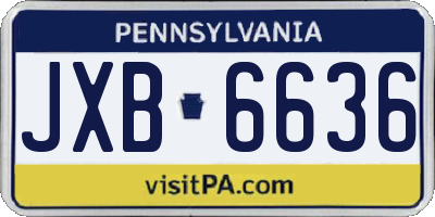 PA license plate JXB6636
