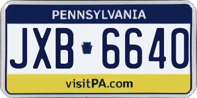 PA license plate JXB6640