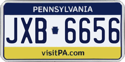 PA license plate JXB6656