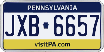 PA license plate JXB6657