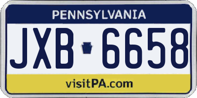 PA license plate JXB6658