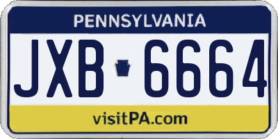 PA license plate JXB6664