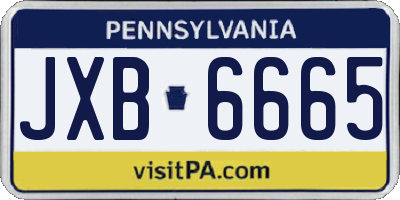 PA license plate JXB6665