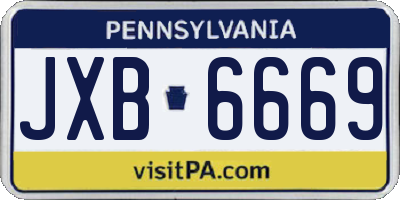 PA license plate JXB6669