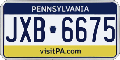 PA license plate JXB6675