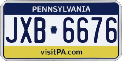 PA license plate JXB6676