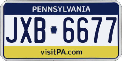 PA license plate JXB6677