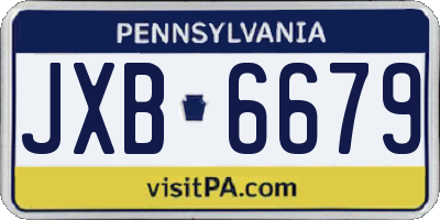 PA license plate JXB6679
