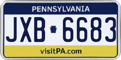PA license plate JXB6683