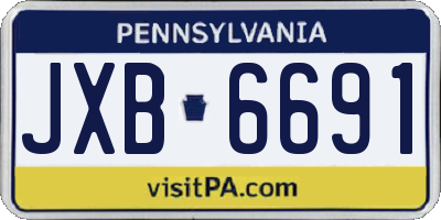 PA license plate JXB6691
