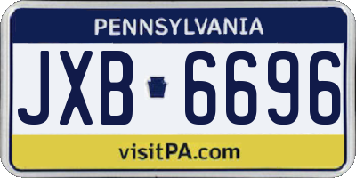 PA license plate JXB6696