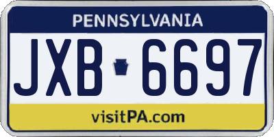 PA license plate JXB6697