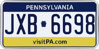 PA license plate JXB6698