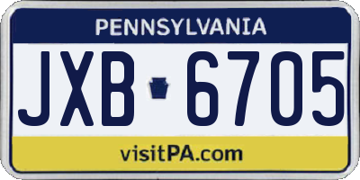 PA license plate JXB6705