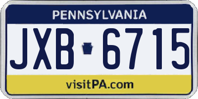 PA license plate JXB6715