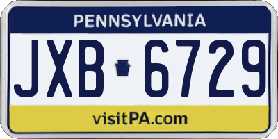 PA license plate JXB6729