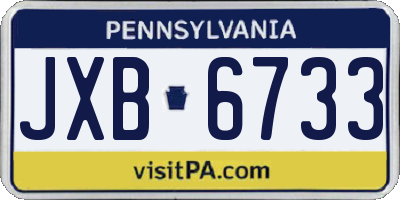 PA license plate JXB6733