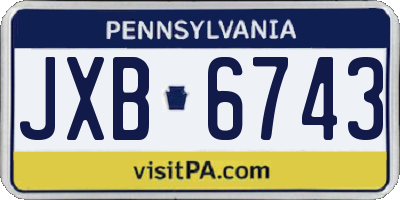 PA license plate JXB6743
