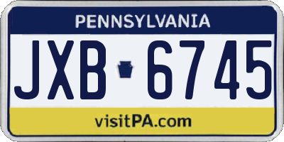 PA license plate JXB6745