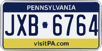 PA license plate JXB6764