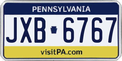 PA license plate JXB6767