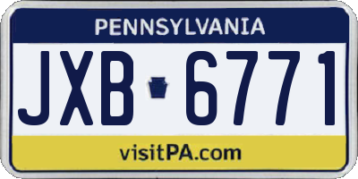 PA license plate JXB6771