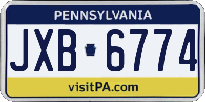 PA license plate JXB6774
