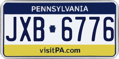 PA license plate JXB6776