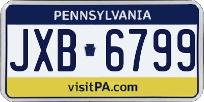 PA license plate JXB6799