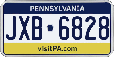 PA license plate JXB6828