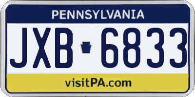 PA license plate JXB6833