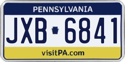 PA license plate JXB6841