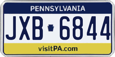 PA license plate JXB6844