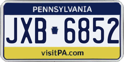 PA license plate JXB6852