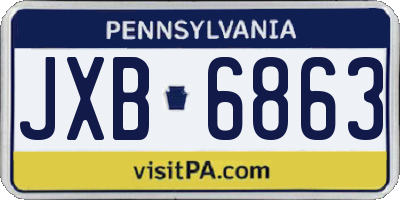 PA license plate JXB6863