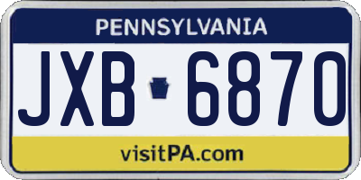 PA license plate JXB6870