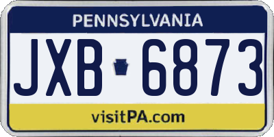 PA license plate JXB6873