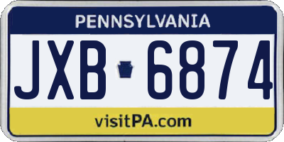 PA license plate JXB6874