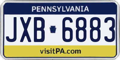 PA license plate JXB6883