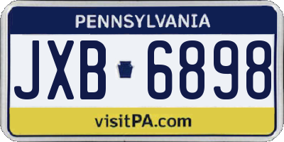 PA license plate JXB6898