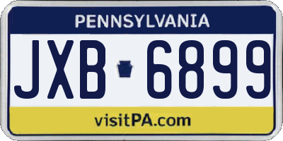 PA license plate JXB6899