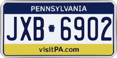 PA license plate JXB6902
